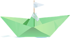 Origami paper boat